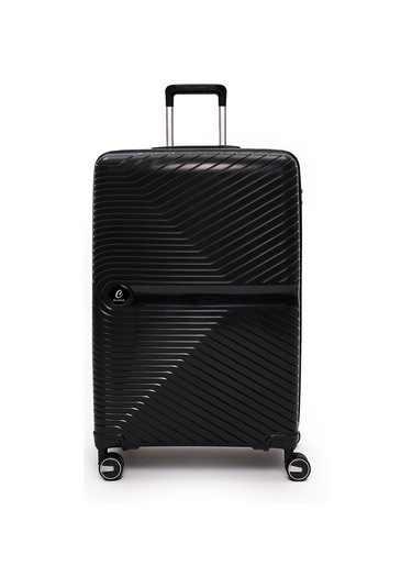 Elatae Exclusive Pro Polipropilen Kırılmaz 3'lü Valiz Seti Büyük - Kabin Boy Ve Makyaj Çantası Siyah 5239