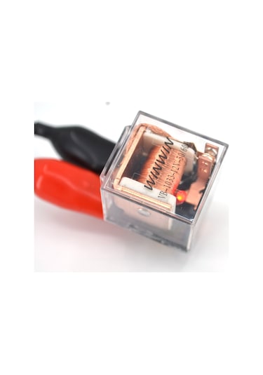 Şeffaf Mini Röle Kırmızı Ledli 12v 50/60a Çift Platin 5 Fişli Su