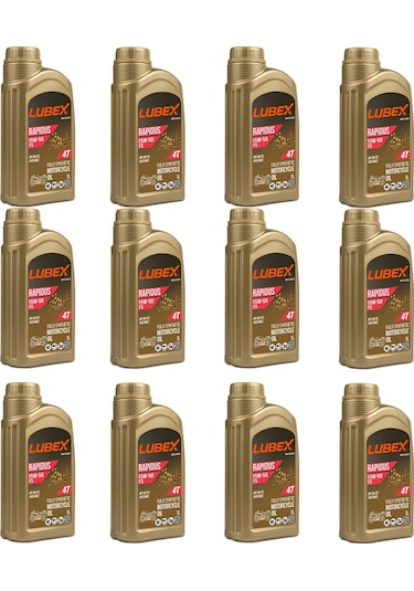 Lubex Rapidus Fs 15W-50 1 L 4 Zamanlı Motosiklet Yağı (12 Adet)