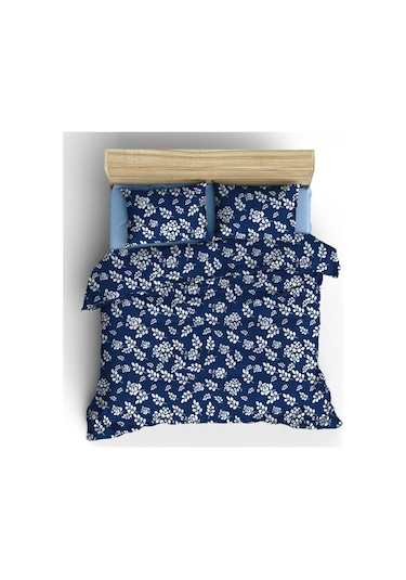 120 X 200 Yatak İçin Çarşafı Lastikli Pamuklu Nevresim Takımı Lacivert