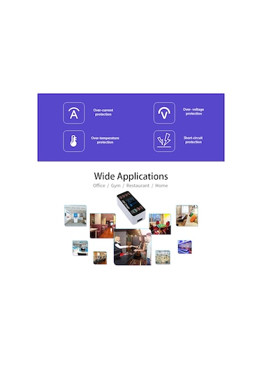 Maiyame Qc3.0 Portlu Hızlı Usb Şarj Cihazı 8 Şarj Portu Ve Type-c Portlu 40w Şarj İstasyonu Lcd Ekran Geniş Uyumluluk Akıllı Çip