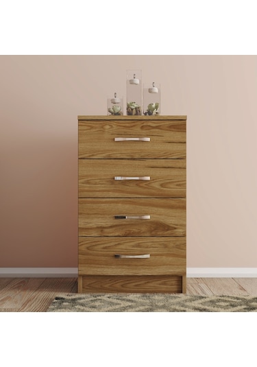 Moxen Mobilya Ceviz 4 Çekmeceli  Komodin