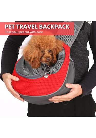 Samdoo Küçük Evcil Hayvanlar İçin透气 Kolluk Çantası - Kedi Köpek Taşıma Çantası, Ayarlanabilir Askı, Güvenli Kilitli - Kırmızı, S Boyutu 3 Kg'a Kadar