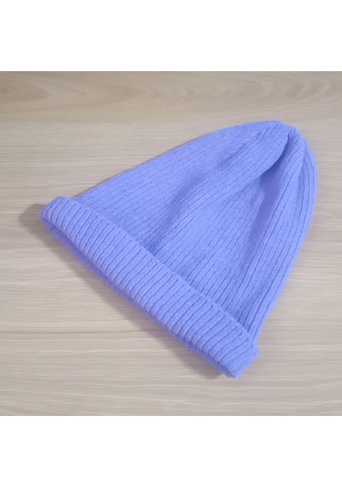 Unısex Kışlık Pamuklu Bere,şapka Eflatun 28x24cm Çok Renkli