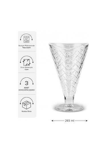 Karaca  Bella 3 Parça Dondurmalık 265 Ml