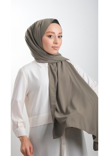 Koyu Vizon Düz Klasik Şal Medine İpeği Sade 202103_38