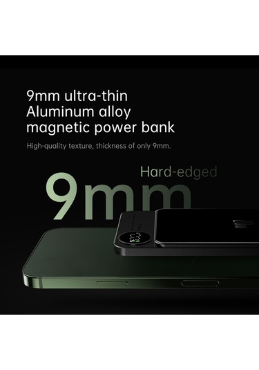 Yifomall 10000mah Metal Ultra İnce Magsafe Mıknatıslı Power Bank - Pd20w Çift Yönlü Hızlı Şarj, Akıllı Led Ekranlı, Gri