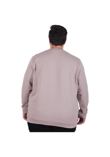 Starbattal Büyük Beden Bisiklet Yaka Sweat Double Face 25707 Bej Bej