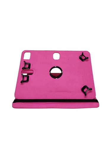 Tcl Tab 10l 10.1" Uyumlu Kılıf 360 Dönerli Unıversal Standlı Kılıf + Nano Ekran Koruyucu + Kalem Pembe