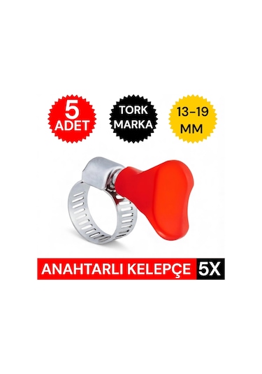 13-19 Mm Kendinden Kelebek Anahtarlı Hortum Kelepçesi 5x Diğer