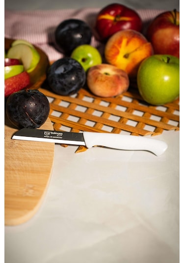 Solingen Simli Deliksiz Meyve Bıçağı Beyaz Saplı, 18,5 Cm, Paslanmaz Alman Çeliği Tekli -225 Beyaz