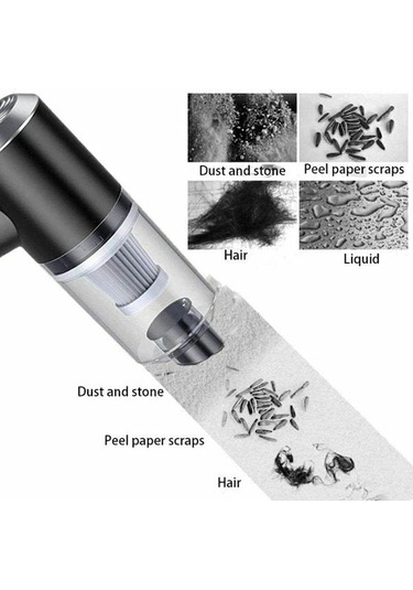 Symbee El Tipi Şarjlı Süpürge: Ev İçi Masaüstü Ve Dolap Temizliği İçin Üfleme-emme İkili Fonksiyonlu Siyah