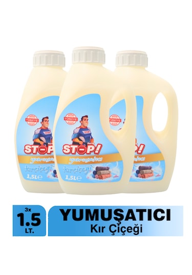 Stop Forte 3'lü Çamaşır Yumuşatıcı 1.5 Litre Kır Çiçeği