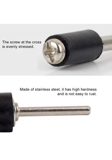 Sones 6 Adet Kauçuk Tekerlek Bağlantı Çubuğu Zımpara Halkası Sabitleme Çubuğu, Zımpara Halkası Olmadan, Kauçuk Çubuk Çapı: 12.7mm, Şaft Çapı: 3.15mm