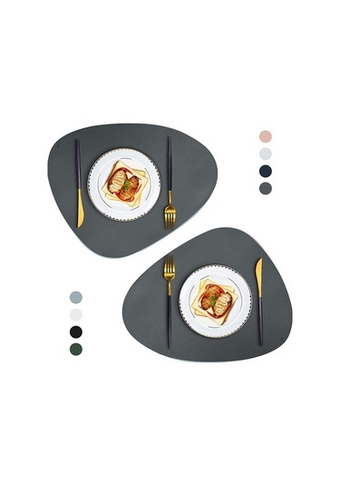 Ulzyvf Şarap Örtüsü, Kırmızı Deri Altlıklar, Kaymaz, 4'lü Set Şarap Kırmızısı