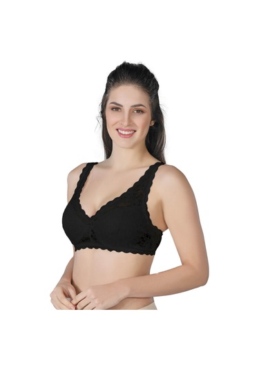 Siyah Mı Emay 188 C Pedli Dantelli Telli Toparlayıcı Sütyen Siyah