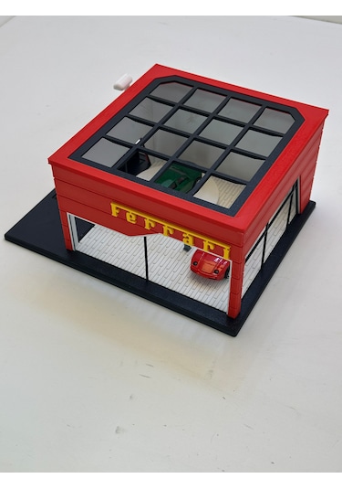 3d Baskı 1/64 Ölçekli Ferrari Showroom Tasarımlı Diorama Araç Sergileme Garajı