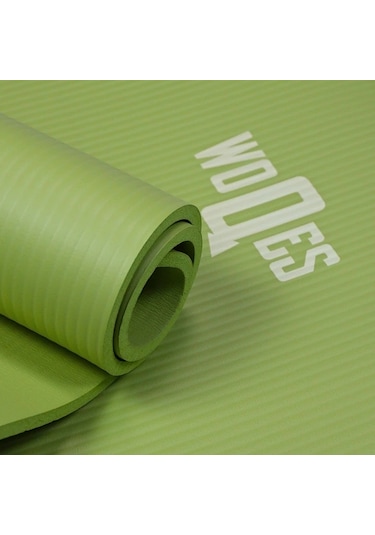 Woqes Konforlu Ve Kaymaz Nbr Yoga Matı 10 Mm Kalınlık Ekstra Destekli Ve Dayanıklı Tasarım Yeşil