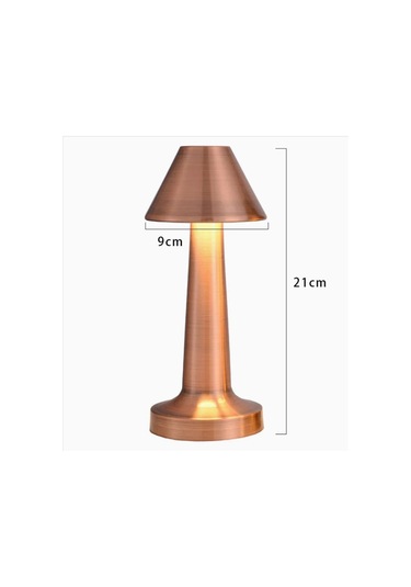 Buffer Çatı Model Bronz Renk Şarjlı Dokunmatik 3 Renkli Led Masa Lambası Bronz
