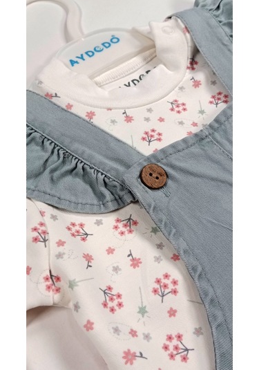 Aydodo Mint Salopet Sweatshirt İkili Kız Bebek Takım Mint