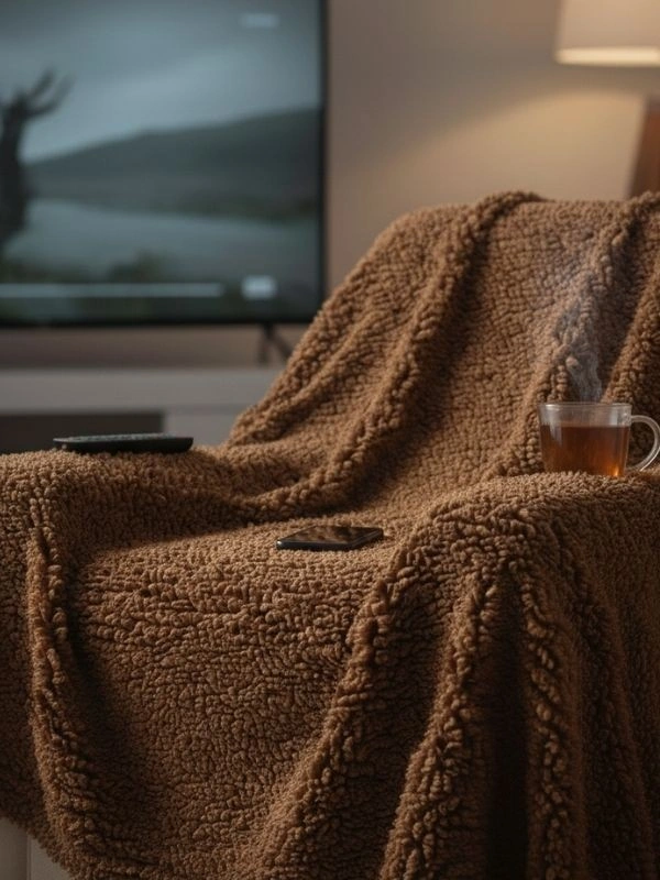 Wellsoft Battaniye, Dört Mevsim Televizyon Battaniyesi, Peluş, Polar Battaniye, Tek Kişilik, 170 230 Kahve