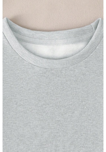 Modagen Unisex 3'lü Siyah Beyaz Gri Bisiklet Yaka Oversize Sweatshirt Siyah Beyaz Gri