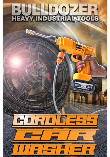 Bulldozer Kablosuz Şarjlı Oto Yıkama Makinesi Akülü Basınçlı Oto