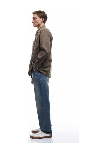 Koton Pamuklu Normal Bel Vintage Straight Fit Jean Pantolon Petrol 6wam40078nd PETROL