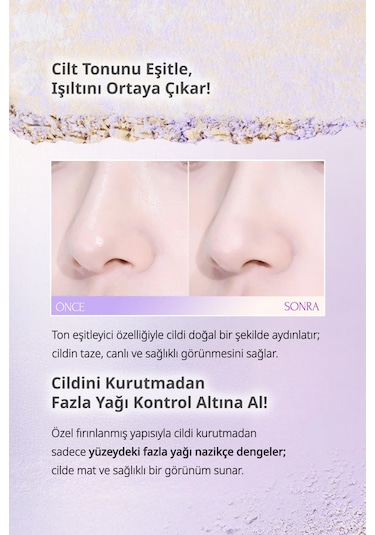 Ton Eşitleyici & Sabitleyici, İnce Yapılı, Işıltılı Pudra Clıo Light Setting Powder 01 Lavender Wave 01 Lavender Wave