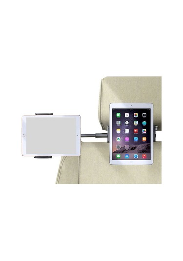 Cbtx Chz09 Çift Klipsli Araba Kafalık Montaj Telefon Tutucu 360 Derece Dönen Teleskopik Araba Koltuğu Tablet Standı Beşik Siyah