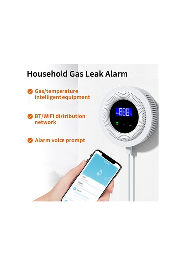 Kangvka Wifi İle Bağlı Doğal Gaz/biyogaz Tespit Cihazı, Akıllı Ev Gaz Sızıntı Alarmı, 80db Ses Uyarısı, Smart Life Uygulaması Entegre Edildi