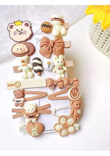 Nosko Çocuklar İçin Saç Tokaları 331356832 Kırmızı - Turuncu