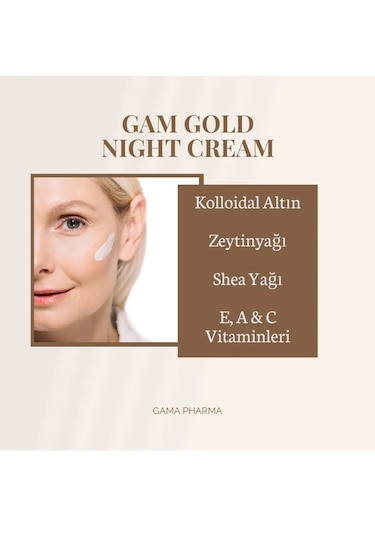 Gam Gold 24K Karşıtı Nemlendirici Gece Kremi 50 ML