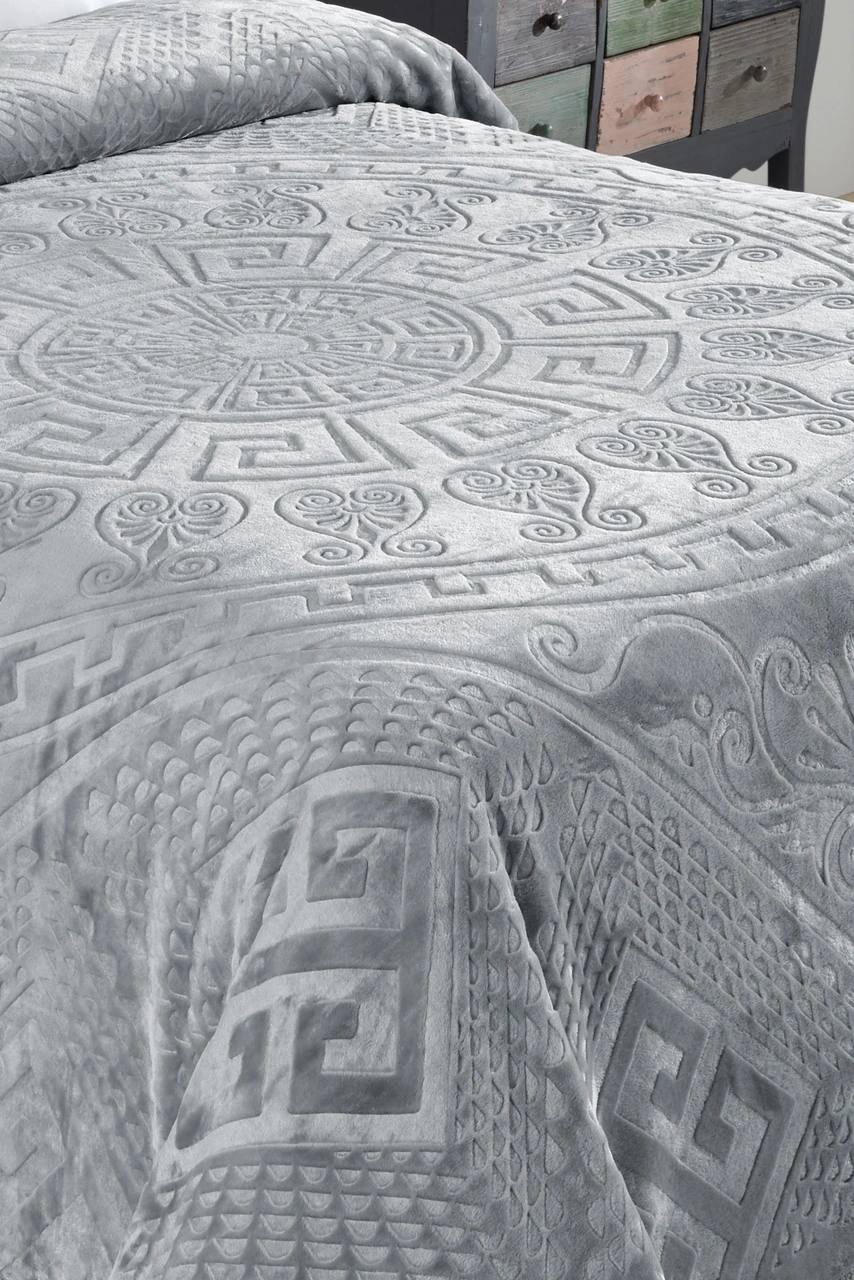 Varol Royal Touch V2 Lüks Kalın Battaniye 220x240 Cm Yumuşak, Sıcak Ve Dayanıklı Gri