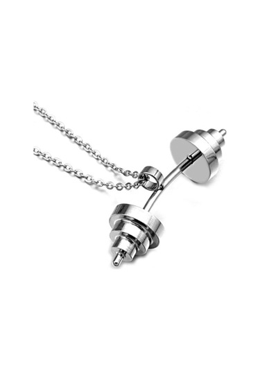 Paslanmaz Çelik Sporcu Halter Dambıl Kolye Çok Renkli