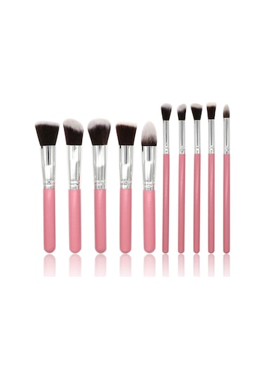 Moveevo Büyük Ve 5 Küçük Elyaf Saç Fırçası Ile 10 Adet Makyaj Fırçası Seti Kozmetik Güzellik Araç Seti