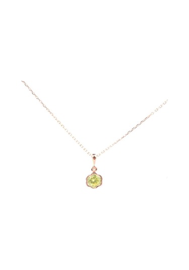 925 Ayar Gümüş Peridot Taşlı Çiçekli Kolye 248072234