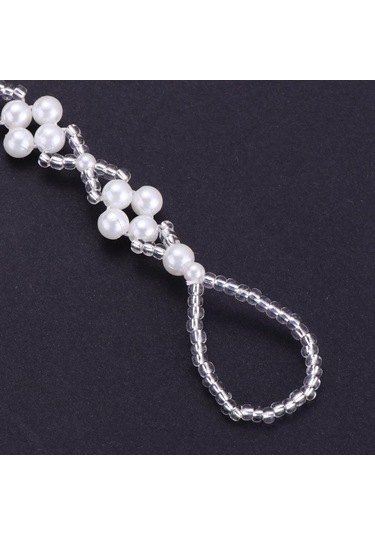 Suntek Beyaz Plastik İnci Denizyıldızı Elastik Halhal Boho Beyaz