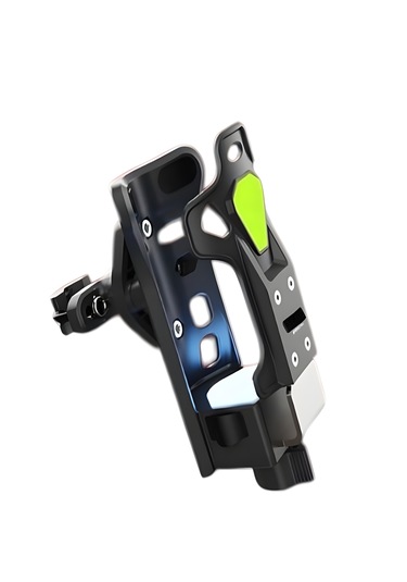 Reflektörlü Sarsıntı & Titreşim Engelli Led Işıklı Gidon Ve Koruma Demiri Bağlantılı Matara Tutucu Mavi - Siyah