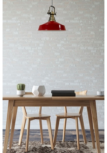 Asaletli Tekli Avize Yeni Eskitme Başlık Retro Sarkıt Lamba Restoran Salon Aydınlatma Kırmızı