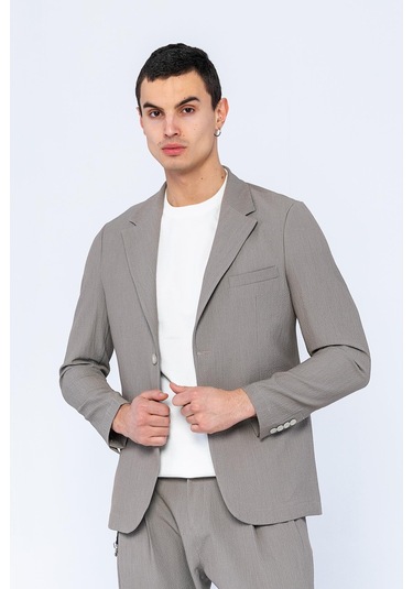 Cekmon Erkek Slim Fit Cepli Düğmeli Bürümcük Kumaş Klasik Ceket 001