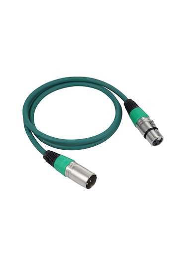 Youmex Dmx512 Uyumlu Yeşil Xlr Mikrofon Kablosu - 1 Metre Yüksek Kaliteli Sinyal İletimi