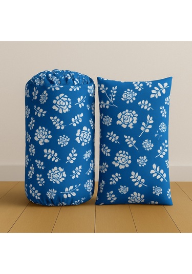 Tek Kişilik Desenli Lastikli Çarşaf Seti 100x200 Cm + 1 Yastık Kılıfı 50x70 Lacivert