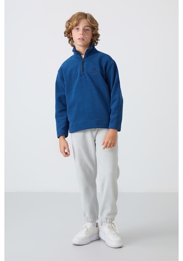 Tommy Life Parlament Kalın Yumuşak Dokulu Standart Fit Nakışlı Polar Erkek Çocuk Sweatshirt - 11221 Parlament