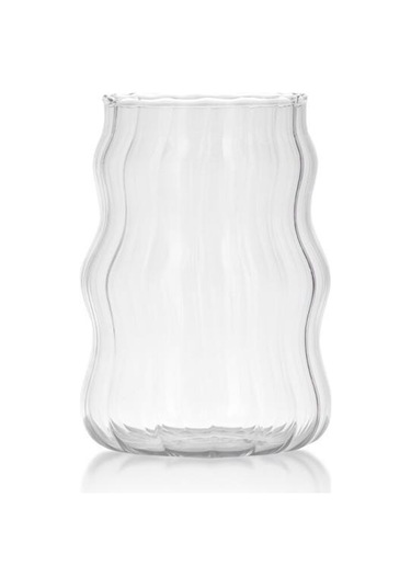 Renksiz Desenli Borsilikat Cam Bardak 450 Ml Şeffaf