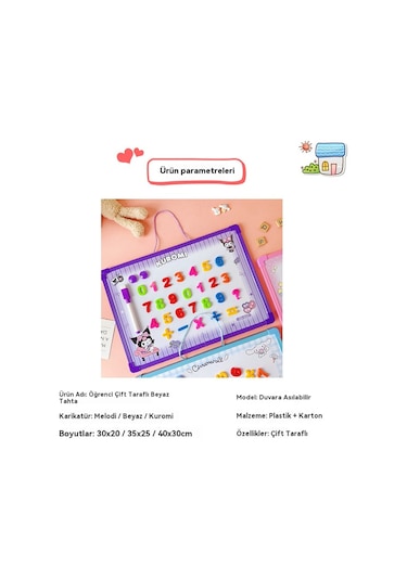 Çocuklar İçin Dijital Manyetik Yazı Tahtası Sayılarla Mavi