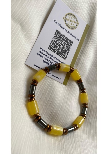 Hematit Ve Damla Kehribar Bileklik