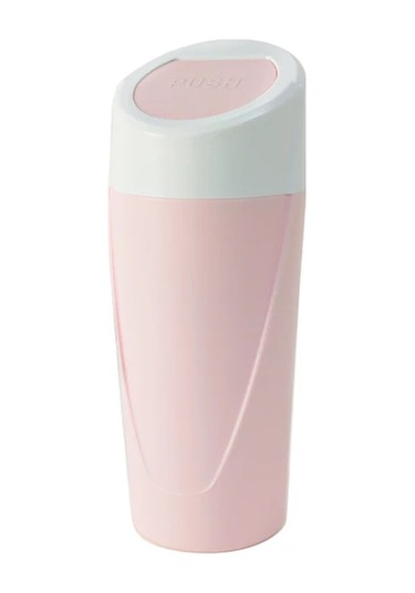 Dashanshop Pembe Beyaz Araç İçi Çöp Kutusu Portatif Araba Çöp Tenekesi Bardak Tutucu