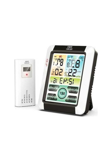 Pazly İç Ve Dış Sıcaklık/nem Ölçer, Renkli Geniş Ekran Termometre, Elektronik Çalar Saat