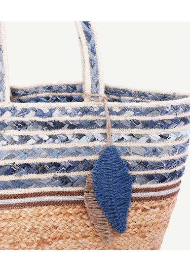Yargıcı Denim Detaylı Jüt Çanta 26ykcn3127x 063 Bej